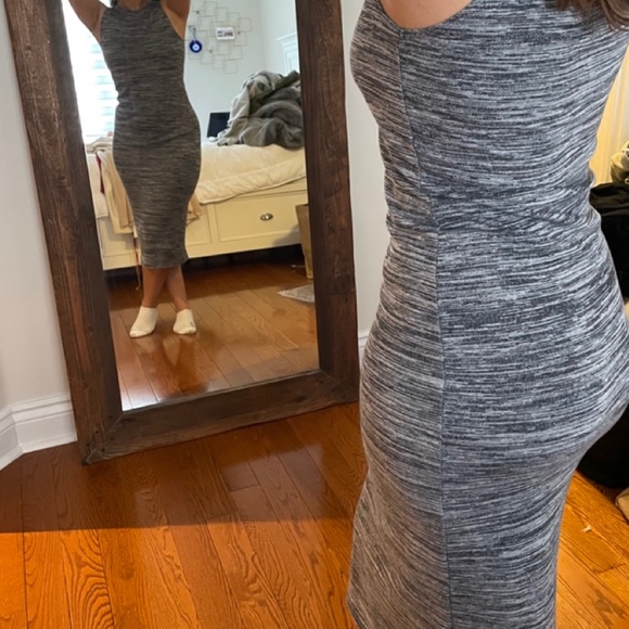 Topshop Grey Modicon Midi Dress - Picture 3 of 3